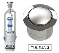 Сливной механизм KK-POL ZSB/211 однорежимный с STOP, высота 330-420мм (хром), ZSB/211/0/T/3