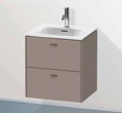Тумба под раковину Duravit Brioso, 52х41,9х55,3 см, подвесная, 2 выдвижных ящика, ДСП, цвет: базальт, шкафчик навесной, механизм доводчика, прямоугольная, правая/левая, в ванную комнату