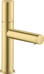 Смеситель для раковины/умывальника Axor Uno 110, однорычажный, с рукояткой zero, фиксированный излив, длина излива 12,3 см, керамический, латунь, цвет шлифованная медь, с незапираемым сливным набором