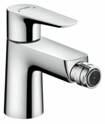 Смеситель для биде Hansgrohe Talis E7 однорычажный, керамический, фиксированный излив, длина 11,6 см, латунь, цвет хром, без шланга/лейки, со сливным набором