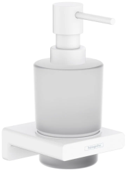 Дозатор Hansgrohe AddStoris для жидкого мыла, настенный, металл/стекло, цвет матовый белый, емкость дозатора объемом - 200 мл, для кухни/ванной