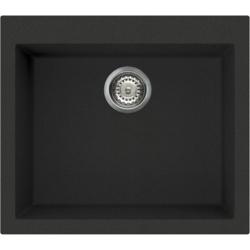 Мойка кухонная Omoikiri Bosen 57-BL, 50х57 см, врезная, из искусственного гранита (Tetogranit), прямоугольная, цвет черный, без отверстия под смеситель, без крыла, слив-перелив, врезная под столещницу, для кухни