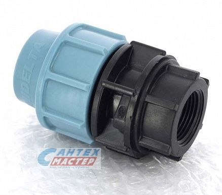 Муфта ПНД 25х3/4" ВР Unidelta, переходная, пластиковый, полипропилен, пэ, фитинг компрессионный (обжим) для труб