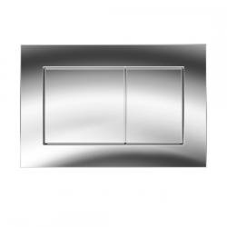 Кнопка смыва Olives Porto, прямоугольная, цвет хром, пластик, клавиша управления для сливного бачка, инсталляции унитаза, двойная, механическая, панель, универсальная, размер 244х162х11 мм