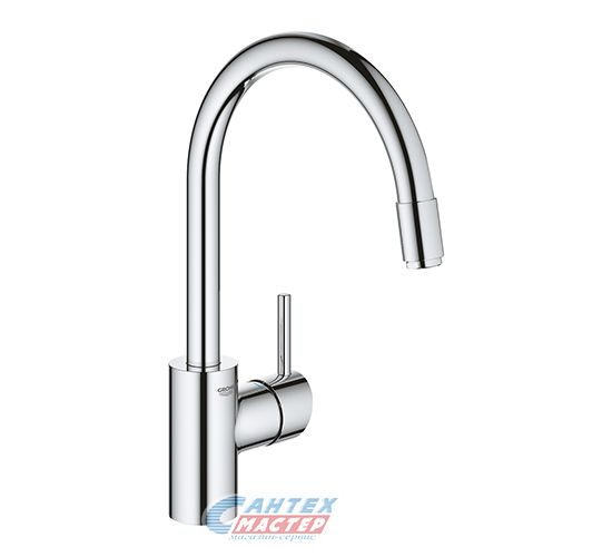 Смеситель для кухни/мойки Grohe Concetto New однорычажный, керамический, с поворотным выдвижным изливом, длина 215 мм, латунь, цвет хром, кухонный, хромированный, вертикальный, однорукий, одноручный, однозахватный, одноручковые, кран, комплект