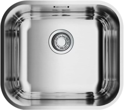 Мойка кухонная Omoikiri Omi 49-U/I-IN, 44,5х49,5 см, врезная, из нержавеющей стали, прямоугольная, цвет нержавеющая сталь, без отверстия под смеситель, без крыла, слив-перелив, врезная под столещницу, для кухни