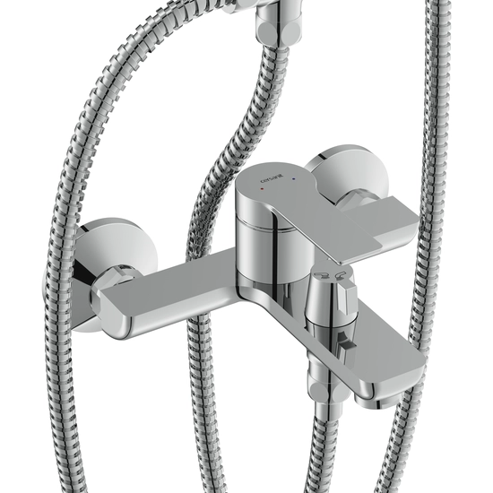 Душевая система Cersanit VIBE (смеситель стандартный) с изливом 3 режима шланг 150 металл, цвет глянцевый хром, комплект: однорычажный смеситель/тропический душ