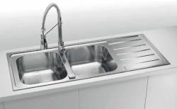 Мойка кухонная ALVEUS LINE MAXIM 100 SAT-90 116,5х50,5х19 см, слив 90, врезная/встраиваемая сверху, две чаши, с крылом, нержавеющая сталь, прямоугольная, цвет нержавеющая сталь (SAT), 2 отверстия под смеситель Мойка кухонная ALVEUS LINE MAXIM 100 SAT-90 116,5х50,5х19 см, слив 90, врезная/встраиваемая сверху, две чаши, с крылом, нержавеющая сталь, прямоугольная, цвет нержавеющая сталь (SAT), 2 отверстия под смеситель