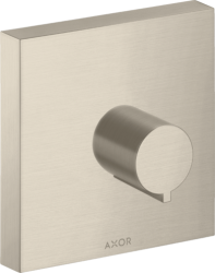 Вентиль Axor ShowerCollection 120/120 запорный, скрытого монтажа, квадратный, латунь, цвет: шлифованный никель, керамический, встраеваемый/встроенный, для ванны/душа