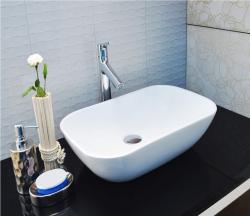 Раковина для ванной CeramaLux 9447 51х13х36 накладная, прямоугольная, керамическая/фарфоровая, цвет белый, без отверстия под смеситель, без слива-перелива