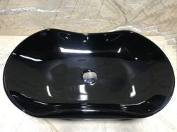 Раковина-чаша для ванной CeramaLux NC 9175AB 66,5х12х41 накладная, овальная, керамическая/фарфоровая, цвет черный глянцевый, без отверстия под смеситель, без слива-перелива