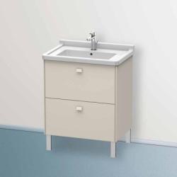 Тумба под раковину Duravit Brioso, 67х46,9х69,3 см, напольная, цвет: серо-коричневый, 2 выдвижных ящика, ДСП, прямоугольная, левая/правая, в ванную комнату