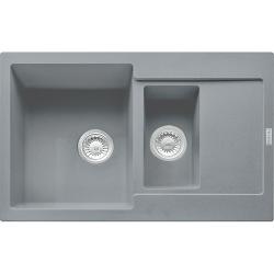 Мойка кухонная Franke MARIS MRG 651-78, две чаши, 78х50 см, врезная, искусственный гранит (Fragranite+), прямоугольная, цвет серый камень, без отверстия под смеситель, с крылом, оборачиваемая