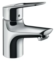 Смеситель для раковины Hansgrohe Novus Loop 70 однорычажный, фиксированный, излив короткий, длина 10,7 см, керамический, латунь, цвет хром, с донным клапаном