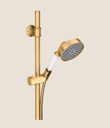 Душевой гарнитур Axor Montreux 1jet, высота 98,2 см, комплект: душевая штанга/ручной душ 100/душевой шланг/ползунок, цвет: полированная медь, внешнего монтажа, настенный, для душа/ванной