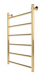 Полотенцесушитель 800х500 мм Indigo Line LLW80-50GDK3 1"дюйм, водяной, нижнее подключение, из нержавеющей стали, форма лесенка, настенный, цвет золото, для ванны, вертикальный