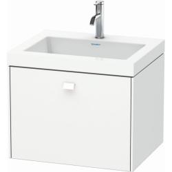 Тумба c раковиной Duravit Brioso, 60х48х50,2 см, подвесная, 1 выдвижной ящик, ДСП, цвет: белый матовый /Vero Air, мебельная, прямоугольная, цвет белый, фарфоровая, 1 отверстие под смеситель, без перелива