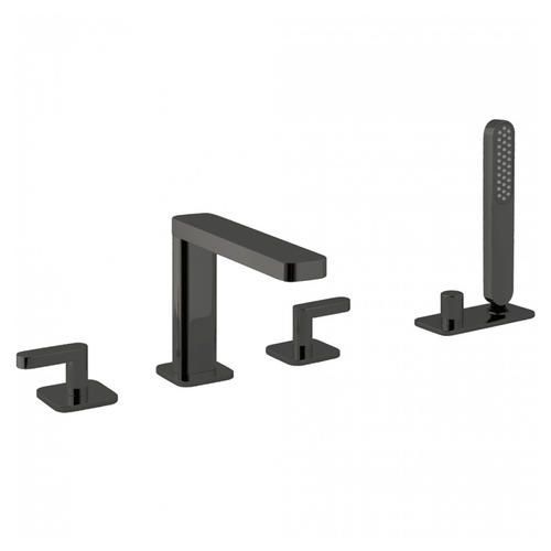 Смеситель для ванны/душа Webert Living двухвентильный, на борт ванны, излив 161 мм, неповоротный, латунь, цвет черный