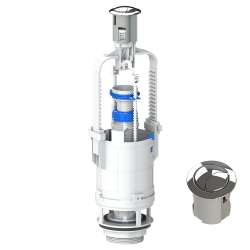 Сливной механизм низкий KK-POL ZSD/206 двухрежимный, высота 315-365 мм (хром) 350/ZSD/206-00-T0