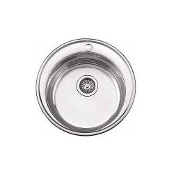 Мойка кухонная LEDEME 51x51x17 см, врезная сверху, нержавеющая сталь, круглая, цвет декор, с отверстием под смеситель, без крыла, слив-перелив