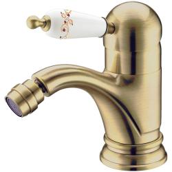 Смеситель для биде Boheme Provanse Ripresa, однорычажный, неповоротный, керамический, длина излива 125 мм, латунь, цвет бронза