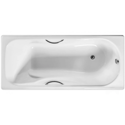 Ванна Wotte Comfort 170х75 см чугунная цвет белый c отверстиями для ручек, прямоугольная, пристенная