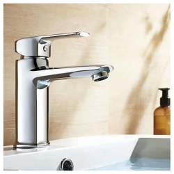 Смеситель для раковины/умывальника LEDEME однорычажный, неповоротный, длина излива 121 мм, латунь, цвет хром