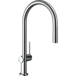 Смеситель для кухни/мойки Hansgrohe Talis M54, 210 sBox 2jet, однорычажный, керамический, с поворотным/вытяжным изливом, длина 22,3 см, латунь, цвет хром