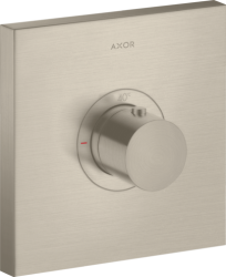 Смеситель для душа Axor ShowerSelect HighFlow, термостатический, скрытого монтажа, 1 потребитель, настенный, без излива/шланга/лейки, квадратный, латунный, цвет шлифованный никель, с термостатом