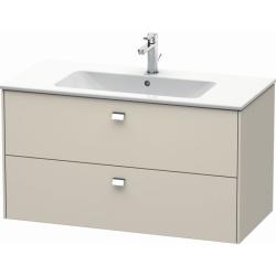 Тумба под раковину для консоли/столешницы Duravit Brioso 102х48х44,2 см, подвесная, ДСП, цвет: серо-коричневый/хром, 2 выдвижных ящика, прямоугольная