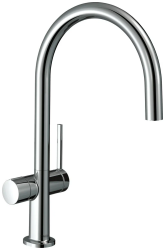 Смеситель для кухни/мойки Hansgrohe Talis M54, 220 1jet, с запорным вентилем, однорычажный, керамический, с поворотным изливом, длина 22,2 см, латунь, цвет хром