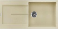 Мойка кухонная Longran Enigma, 100х50х20 см, врезная, искусственный гранит, прямоугольная, цвет колорадо, без отверстия под смеситель, с крылом, слив-перелив, врезная в столещницу, для кухни