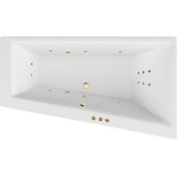 Ванна Excellent Sfera Slim SMART, 170х100 см, акриловая, цвет- белый/золото, (с гидромассажем), с каркасом, асимметричная, правосторонняя, правая, приставная/встраиваемая