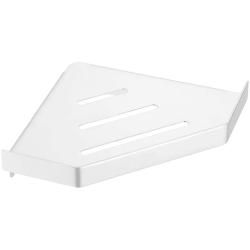 Полка Boheme New Venturo, одинарная, настенная, угловая, латунь, форма нестандартная, в ванну/ванную комнату/душевую кабину, цвет: белый матовый