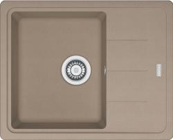 Мойка кухонная Franke BASIS BFG 611-62, 62х50 см, врезная, искусственный гранит (Fragranite+), прямоугольная, цвет миндаль, без отверстия под смеситель, с крылом, оборачиваемая