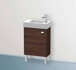 Тумба под раковину Duravit Brioso, 48,4х23,9х57 см, напольная, цвет: каштан темный/хром, 1 распашная дверца/одностворчатая, стеклянная полка, ДСП, прямоугольная, правая, в ванную комнату