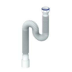 Труба гофрированная Unicorn 1 1/2"*40/50 с уплотнительным кольцом, 1200 мм белая, полипропилен