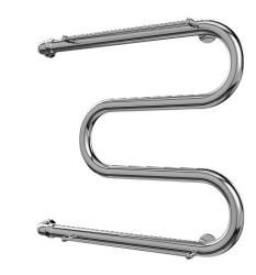 Полотенцесушитель 500х400 мм Terminus М-образный, 1" дюйм. водяной, с полкой (полочкой), боковое подключение, из нержавеющей стали, цвет хром, м/о 500