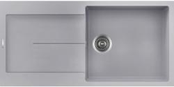 Мойка кухонная Longran Enigma, 100х50х20 см, врезная, искусственный гранит, прямоугольная, цвет крома, без отверстия под смеситель, с крылом, слив-перелив, врезная в столещницу, для кухни