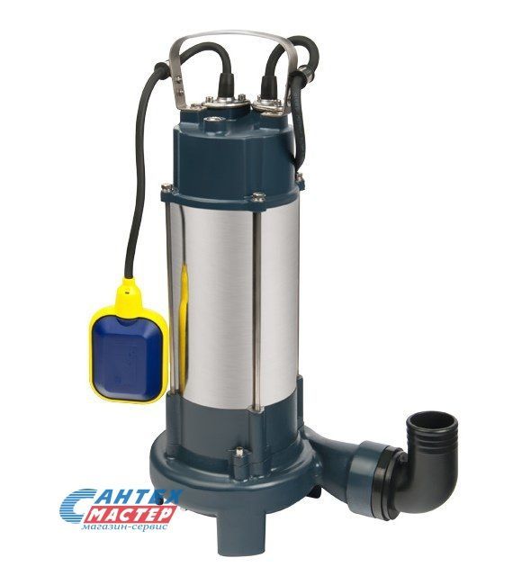 Насос погружной Unipump Fekacut V1100DF, 13.8 м³/час, напор 7 м, 1.1 кВт (220В) дренажный, с нижним забором (фекальный, канализационный), с поплавком, вихревой, электрический, для откачки чистой, грязной (до 30 мм) воды