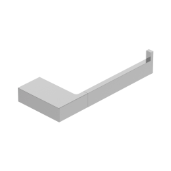 Держатель для туалетной бумаги Cezares Slider без крышки, цвет хром, настенный, цинковый сплав/нержавеющая сталь, форма квадратная, для туалета/ванной, бумагодержатель