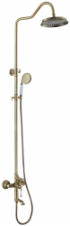 Душевая система Esko 890-1515 мм, цвет бронза сатин, комплект: однорычажный смеситель/излив/тропический душ (с верхней лейкой)/лейка/стойка/шланг, латунь, ST300 Bronze