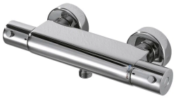 Смеситель для душа Bravat Stream, настенный, термостатический, без излива, керамический, латунь, цвет хром, без душевого гарнитура