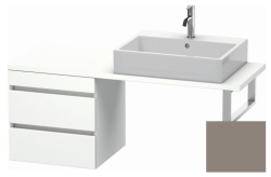 Тумба/шкафчик для консоли/столешницы Duravit DuraStyle под раковину 50х47,8х51,2 см, подвесная, ДСП, цвет: белый матовый/базальт, 2 выдвижных ящика, прямоугольная