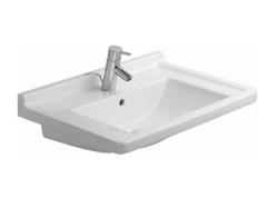 Раковина DURAVIT Starck 3, 70х49х19,5 см, подвесная, прямоугольная, санфарфор, цвет белый, с 1 отверстием под смеситель, слив/перелив