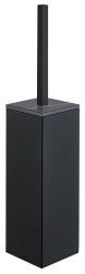 Ершик IDDIS On-X напольный, цвет черный матовый/вставка из черного камня, сплав металлов, металлический, квадратный, для туалета/унитаза
