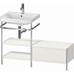 Консоль с раковиной Duravit Happy D.2 Plus c-bonded, 120х49х85 см, напольная, металл/ДСП 1 выдвижной ящик, 2 полки, правая, цвет: скандинавский белый шелковисто-матовый /умывальник, цвет белый, керамика, 1 отверстие под смеситель