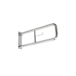 Поручень для душа/ванны Aquatek настенный, откидной, 80 см с бумагодержателем, из нержавеющей стали, хром