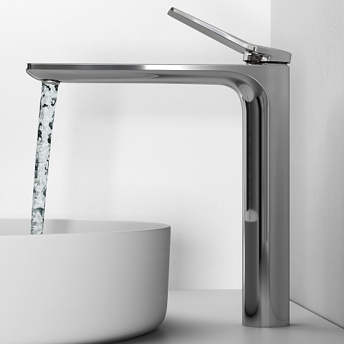 Смеситель для раковины/умывальника Abelsberg Intensa однорычажный, высокий, неповоротный/фиксированный, излив длина 189 мм высота 246 мм латунь, цвет глянцевый хром