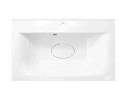 Раковина/умывальник Эстет Bali 75, 750х450х150 мм, встраиваемая сверху, прямоугольная, литьевой мрамор, цвет белый матовый, с отверстием под смеситель, слив-перелив, умывальник